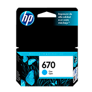 Tinta HP 670 original CZ114AL Cyan