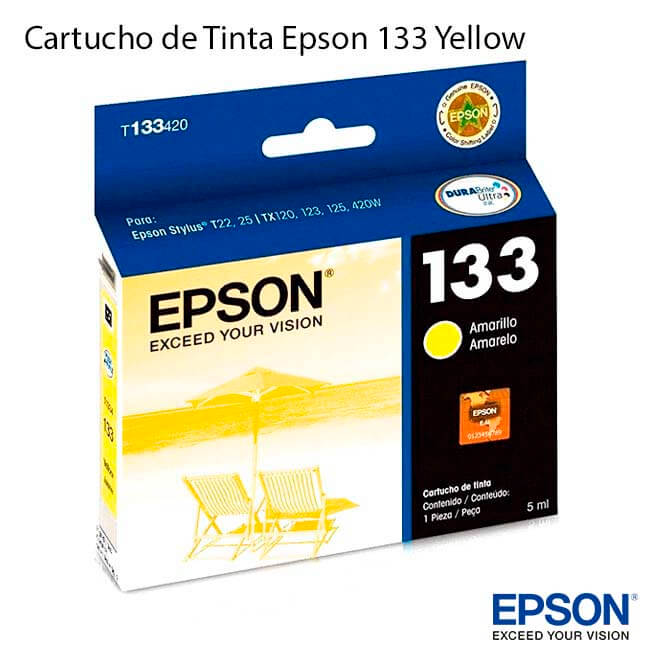 ▷  Cartucho de Tinta Epson 133 Amarillo 【 original 】