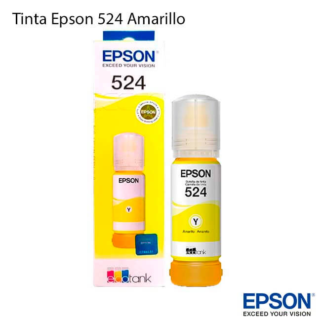 ▷  Botella de Tinta Epson 524 Amarillo 【 original 】